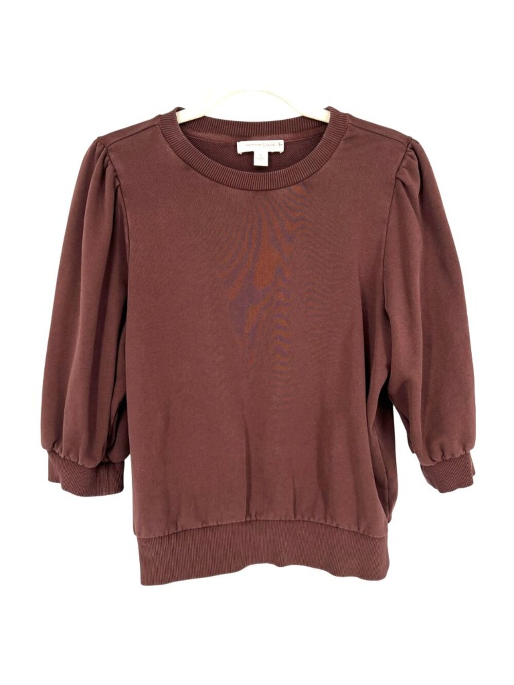 Treasure & Bond Brown Puff Sleeve Sweatshirt Size Small Earthtone Cottagecore